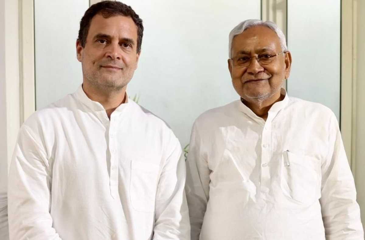 राहुल गांधी के आवास पर पहुंचे नीतीश कुमार, 50 मिनट तक चली मुलाकात